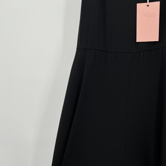Quince Women’s Black Tencel Jersey Fit & Flare Dress sz S NWT Sleeveless Midi - Picture 2 of 5